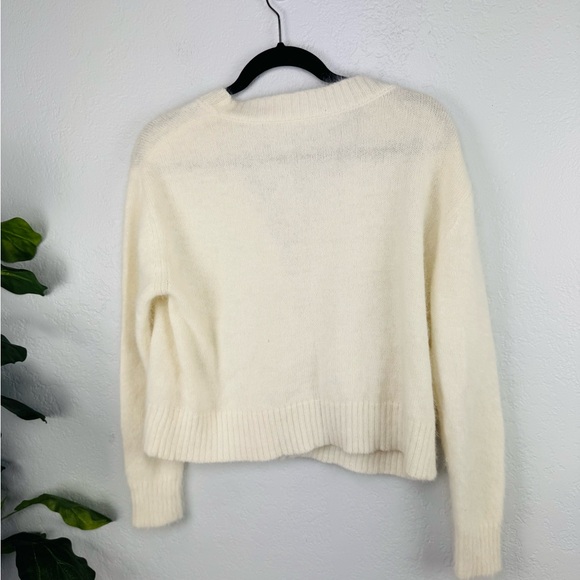 Sylphide | Lea Ivory Floral Button Wide Cream Crop Cardigan - Picture 12 of 14